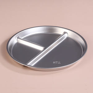 S.S 201 Vaisselle de petit déjeuner domestique Plaque de ration de perte de poids pour enfants en métal 3 compartiments pour la réduction de la <span class=keywords><strong>graisse</strong></span> Minimum 100pcs - Product Image 2