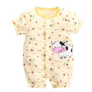 Verano nuevos pijamas de manga corta para bebé estilo casual con cierre de botón de patrón de dibujos animados - Product Image 6