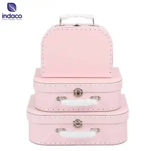 Plain suitcase memory box Packaging Decorative Toy Suitcase Shaped Cardboard Suitcase with handle