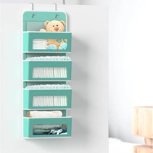 4 Pocket Over Door <b>Hanging</b> Organizer Turquoise Baby <b>Storage</b> Closet <b>Wall</b> Mount Fabric Organizer - Product Image 4