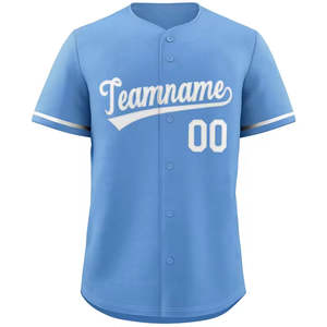 Camiseta de béisbol unisex con estampado digital y botones para hombre, camiseta de béisbol personalizada con números de letras cosidas a rayas, uniforme - Product Image 1