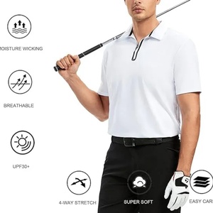 Summer Men's Regular Fit Henry Collar Fashion Button <b>up</b> Solid Color Large Casual Sports Knitted Breathable for Shirt - Product Image 4
