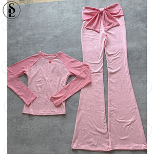 Set Due Pezzi <span class=keywords><strong>Leopardato</strong></span> Y2K per <span class=keywords><strong>Donna</strong></span>, <span class=keywords><strong>Abbigliamento</strong></span> Estivo con Logo Personalizzato, Maniche Corte e Pantaloncini con Fiocco - Product Image 6