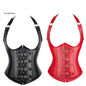 In Pelle sintetica Corsetto Top Donne Vestito Disossato Acciaio Più Il Formato 6XL Underbust Corsetti - Product Image 1