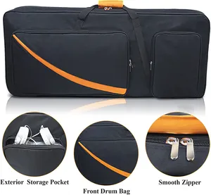Yastıklı klavye çantası 3 cepler ile profesyonel müzik aletleri çantası yastıklı klavye çantası