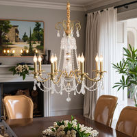 Lustre en cristal de luxe, lampe suspendue LED en forme de bougie pour salle de banquet de mariage, villa, salon, restaurant, chambre de princesse