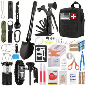 Kit de supervivencia de emergencia para exteriores, herramientas de camping, botiquín de primeros auxilios, equipo compacto y portátil para 2 personas - Product Image 1