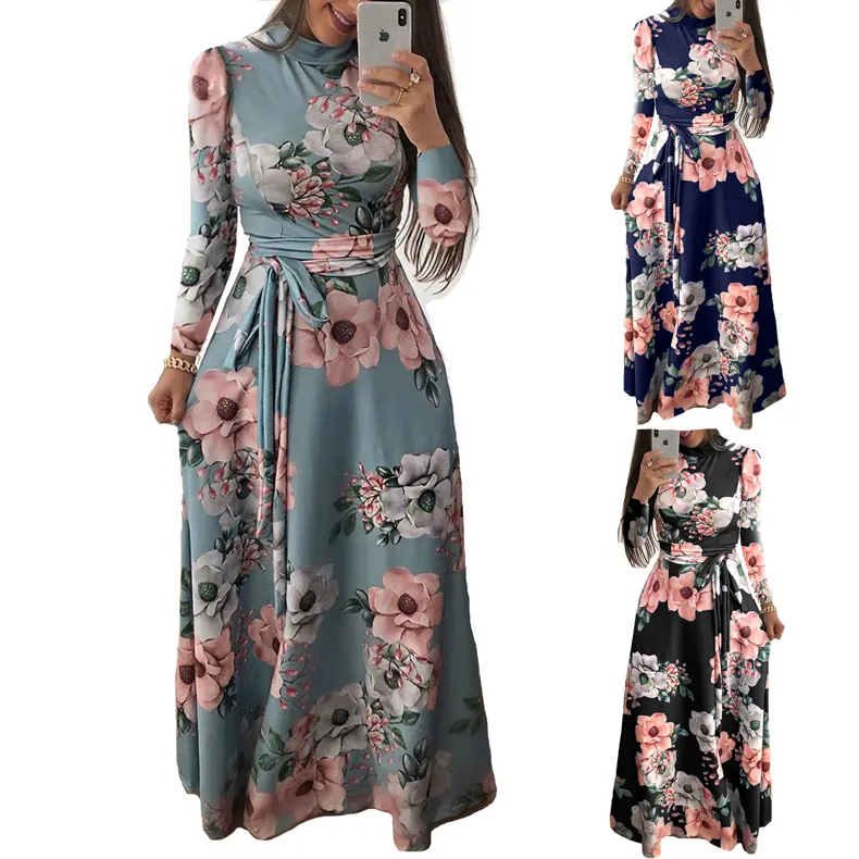 Robe longue pour femmes avec chemise rayée et manches courtes Robes décontractées à manches longues pour femmes à la mode