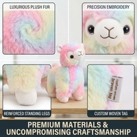 Peluche douce d'alpaga arc-en-ciel de 8 pouces, poupée de lama en peluche, prix pour machine d'arcade de centre commercial, fournisseur direct d'usine, marchandises en stock