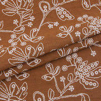 Fait sur mesure Moyen-Orient Musulman Abaya Matériel 100% polyester Kaki Fleurs Cactus Imprimer Broderie Crêpe Robe Tissu