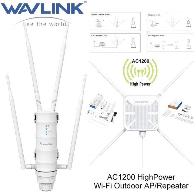 Factory Wavlink Wireless Access Point PoE Weatherproof AC1200 AX3000 Mesh Repeater Outdoor Wavlink AP