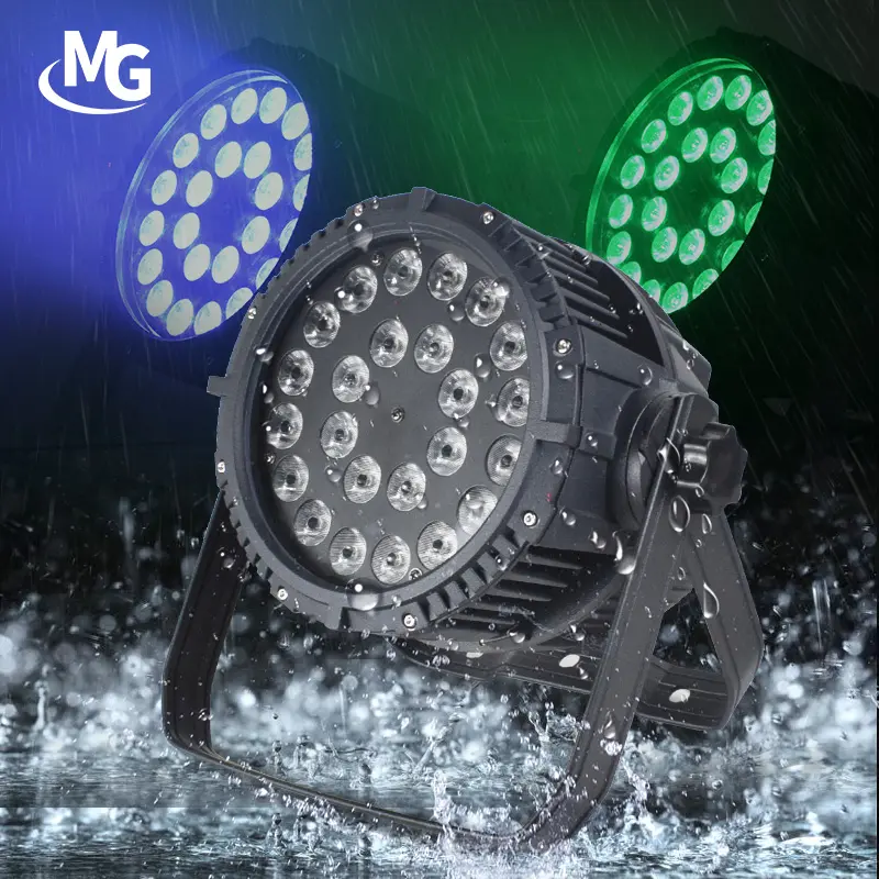 24 pcs RGBWA UV 4/5/6 in 1 LED IP65 Waterproof Outdoor Par Light Water Proof Stage Lighting for Outdoor Performance Theme Park