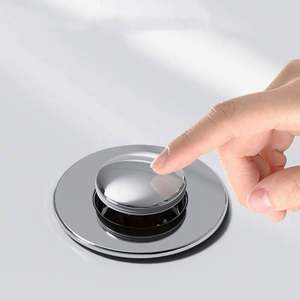 Bouchon de lavabo en acier inoxydable avec filtre anti-odeur, système pop-up, attrape-cheveux pour douche et évier - Product Image 1