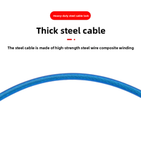 Chaîne de câble antivol flexible en acier durable, sécurisée, universelle pour vélo, moto, porte, serrure à clé