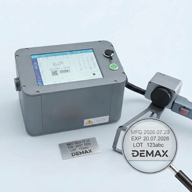 DEMAX Handheld Fiber Laser Marking Machine Portable Metal Engraver Industrial Workshop Marker Equipment for Factory Use
