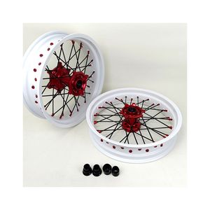 Juego de Ruedas Supermoto de 17 Pulgadas para Honda CRF250R CRF450R, Llantas Blancas de Aluminio 7116-T6 con Bujes CNC para CR125 CR250 <span class=keywords><strong>Supermotard</strong></span> - Product Image 3