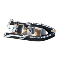 Yacht sportif gonflable à coque rigide en fibre de verre certifié CE, 16 pieds, 480, épaisseur 1,2 mm, moteur hors-bord pour lac, famille, PVC Hypalon
