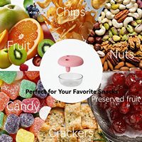 Conteneur à collation mains libres avec couvercle à doigts, bol à collation anti-déversement avec fentes en silicone pour les doigts et bol transparent pour chips, fruits et collations