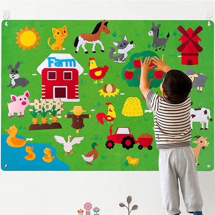 Feltro per bambini bordo di storia impegnata Montessori narrazione insegnamento attività interattiva giocattoli grande appeso a parete statore per la scuola materna