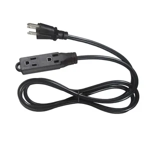 American 3 Pin Cable Socket Power Cord Conversion Male to Female 1 to 2 Wall Outlet Plug Extension