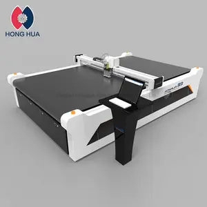HHLM01 bilgisayar kontrollü CNC salınan düz bıçak kumaş kesme makinesi tekstil deri için oluklu kağıt conta