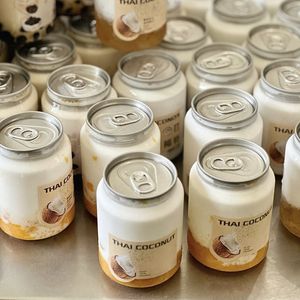 Beverage Pull <b>Ring</b> <b>Pop</b> Cans 250ml 330ml 500ml Transparent Coffee Milk Tea Plastic Cans With Easy Open Aluminum Lids - Product Image 6