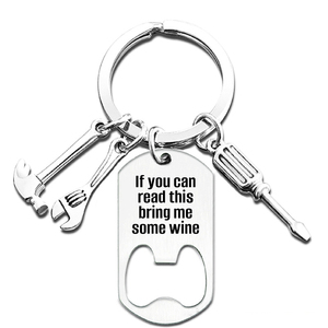 Porte-clés en acier inoxydable « Si papa, tonton, grand-père ne peut pas réparer, personne ne peut le faire » – Décapsuleur pour père et fille - Product Image 3