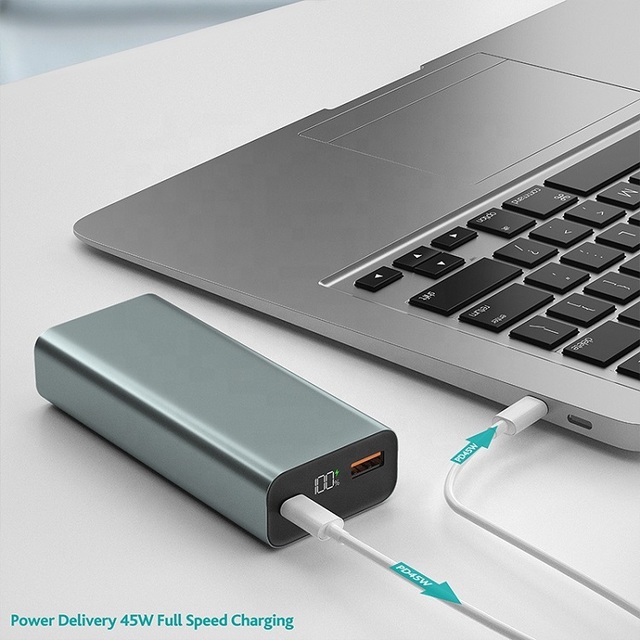 New Trending PD 45W Aluminum 10000mAh Ultra Slim Portable Type-C Power Bank for Laptops and Mobile Phones