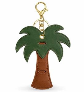 Palm Tree Leather Sunglasses Holder Keychain Style <b>Bag</b> Charm Custom Eyewear Clip Glasses Hanging Accessory - Product Image 1