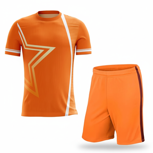 Uniforme de fútbol profesional Conjunto de camiseta y pantalones cortos de fútbol personalizados Kit de entrenamiento de ropa deportiva de equipo transpirable de secado rápido - Product Image 1
