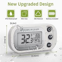Termometer Kulkas Digital Termometer Tahan Air untuk Lemari Es dengan Layar LCD Besar, Penyangga, dan Perekat Magnetik