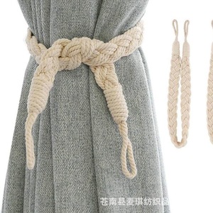 Curtain <b>Tiebacks</b> Braided Rope Recycled Cotton Minimalist Window Decorations - Product Image 1