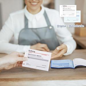 Bloc-notes pour les petites entreprises DIN A6 perforé 2 x 50 feuilles auto-copiantes numérotées consécutivement 7 chiffres uniques - Product Image 6