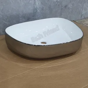 现代不规则镀银彩色洗手盆水槽艺术盆陶瓷浴室家具桌面盆