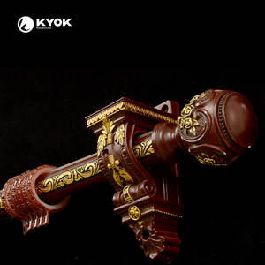 Pkkimo — supports de <span class=keywords><strong>rideau</strong></span> en fonte, double noir, supports pour fenêtres, tube en bois, 1 pièce et <span class=keywords><strong>4</strong></span> pièces - Product Image 4