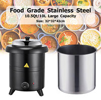 Chauffe-soupe électrique à chaleur sèche 10L, contrôle numérique intelligent, mode éco, acier inoxydable 201, pour buffet traiteur