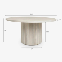 Table à manger rétro en chêne massif pour six personnes, design moderne personnalisé, table ronde pour salle à manger et négociation, en bois