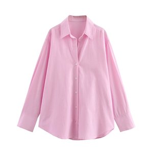 Abbigliamento Femminile Personalizzato S-L all'Ingrosso, Camicia Elegante Casual Primaverile/Estiva a Righe con Maniche Lunghe e Colletto a Bottoni - Product Image 3