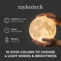 Lampe lunaire LED 16 couleurs avec télécommande et contrôle tactile, rechargeable, lumière de nuit à intensité variable pour chambre à coucher, décoration de la maison, cadeau créatif