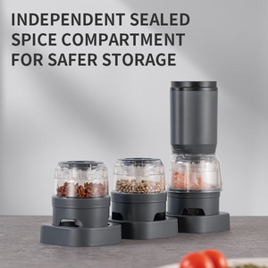 2025 mới có thể sạc lại cay hạt tiêu nhà máy tự động điện muối và hạt tiêu Mill Grinder Set với 2-6 container - Product Image 3