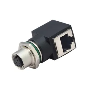 M12 To RJ45 Adapter Female Male To RJ45 90 180 Degree Adapter A-code D-code M12 RJ45 Adapter