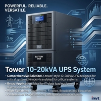 UPS Tipe Tower 10-20kVA Efisiensi Tinggi 380Vac Kontrol Digital Layar LCD Kompatibel dengan Generator 0-40 Jam Operasi