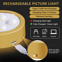 Sunaluna Lot de 3 lampes murales en plastique pour photos, télécommande, variateur d'intensité, minuterie, 3 modes d'éclairage, lampes magnétiques pour affichage d'art
