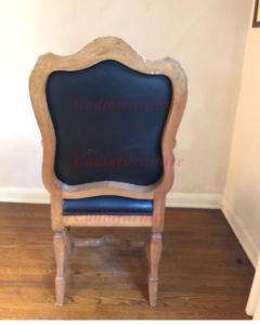 Fauteuils d'époque <span class=keywords><strong>Louis</strong></span> <span class=keywords><strong>XV</strong></span> sculptés en cuir noir véritable Fauteuils de salon classiques du XVIIIe siècle - Product Image 6