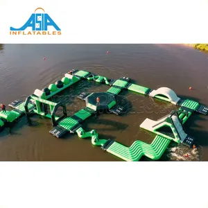 Custom Inflatable Commercial Water Park Outdoor Amusement Park / Floating Water Playground Equipment Inflatable Aqua Fun Park