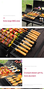 Barbecue au charbon de <span class=keywords><strong>bois</strong></span> portable robuste pour l'extérieur avec fumoir décalé et grande capacité - Product Image 6