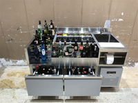 Bar à cocktails mobile pour usage extérieur personnalisé, barman mobile, bac à glace, planche de drainage, station à cocktails portable