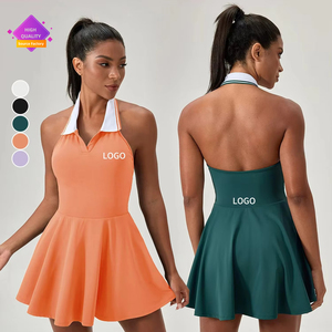 LVD191 gaun tenis olahraga punggung terbuka, Rok Golf bersirkulasi kerah lipat ringan untuk wanita - Product Image 1