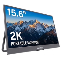 Monitor Externo Ultra Delgado de 15.6 Pulgadas, 2560X1440, 60Hz, 250Nits de Brillo, para Oficina, Negocios y Trabajo Remoto