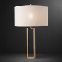 Yihao luxe laiton colonne lampe de Table exquis intérieur table de chevet éclairage décoratif bureau lumière tissu E14 pour la maison boutique décor